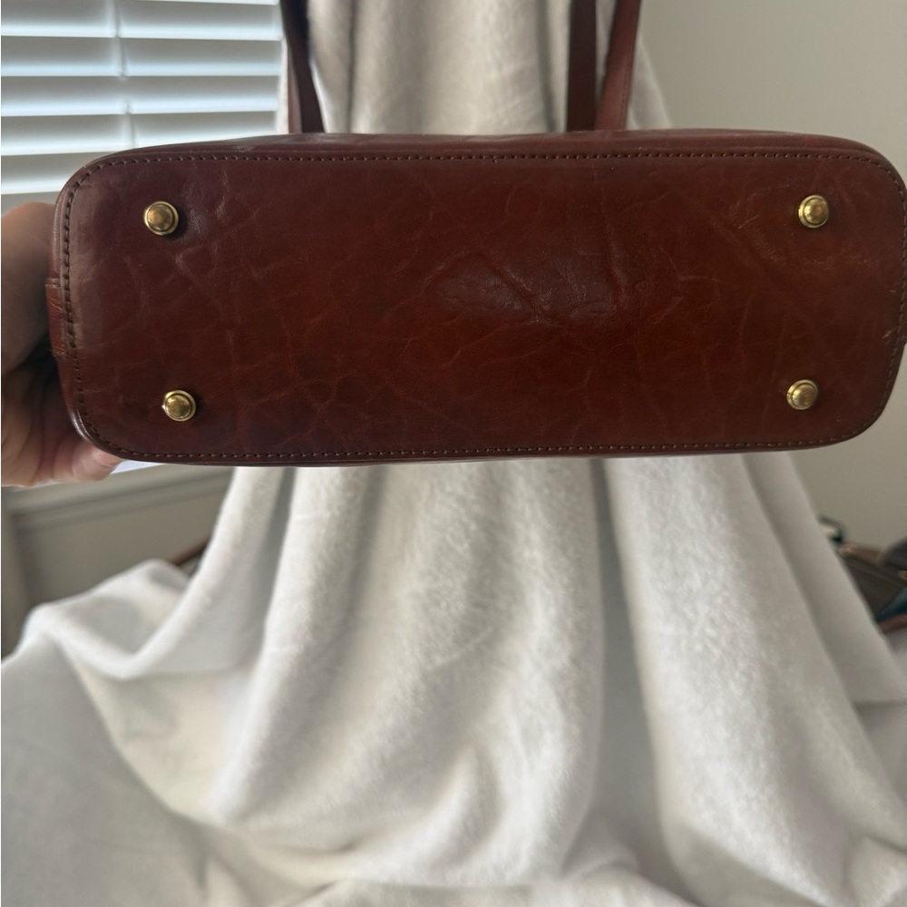 Vintage rare Brahmin leather tote shoulder bag with twilly - Picture 7 of 10